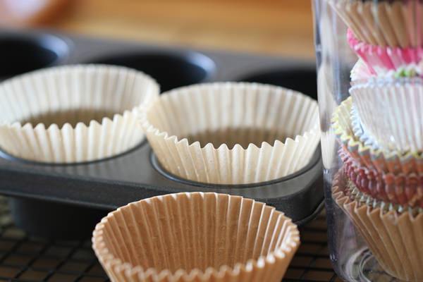 Line muffin tins with liners.