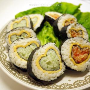 Valentine Sushi Recipe (Japanese Futomaki) 김밥