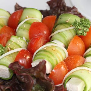 Tofu Cucumber Tomato Salad Recipe with Cucumber Ribbons