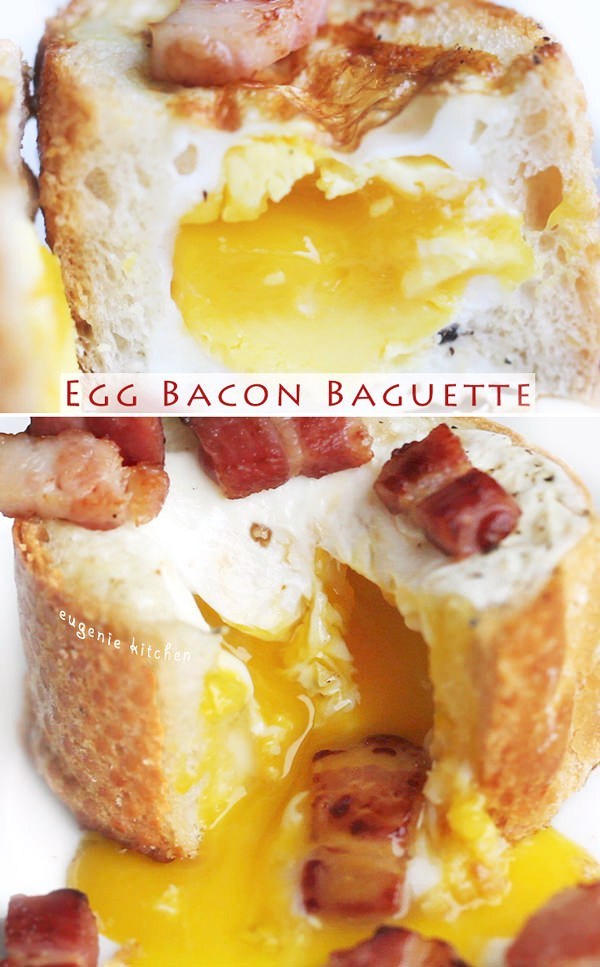 Egg Bacon Baguette Breakfast - 3-Ingredient Recipe