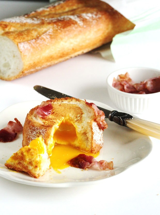 Egg Bacon Baguette Breakfast - 3-Ingredient Recipe