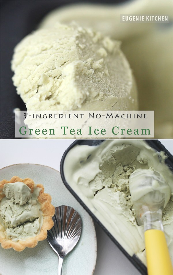 3-Ingredient Green Tea Ice Cream with No Machine No Churn Eggless Recipe