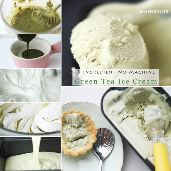 3-Ingredient Green Tea Ice Cream with No Machine No Churn Eggless Recipe