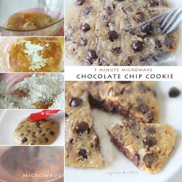 1-Minute Microwave Chocolate Chip Cookie in Mug - Eggless Recipe - Eugenie Kitchen