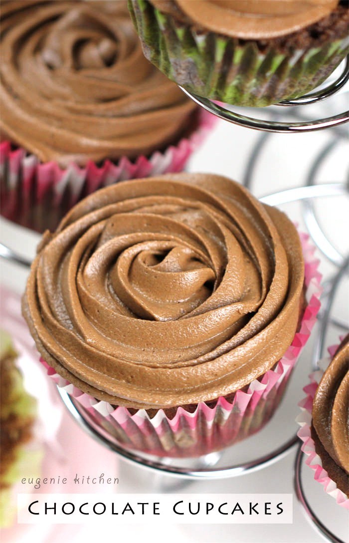 Eggless Chocolate Cupcakes with Chocolate Buttercream Frosting Recipe