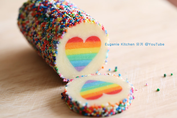 Rainbow Heart Cookies - Eugenie Kitchen @YouTube