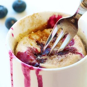 Microwave Perfect Blueberry Muffin Mug Cake Recipe by Eugenie Kitchen