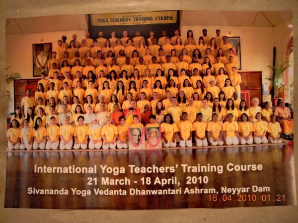 Sivananda yoga teacher's training 200-hour course in south India.