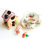 Rainbow meringue, Gingerbread house, Royal Albert tea set, Merry Christmas